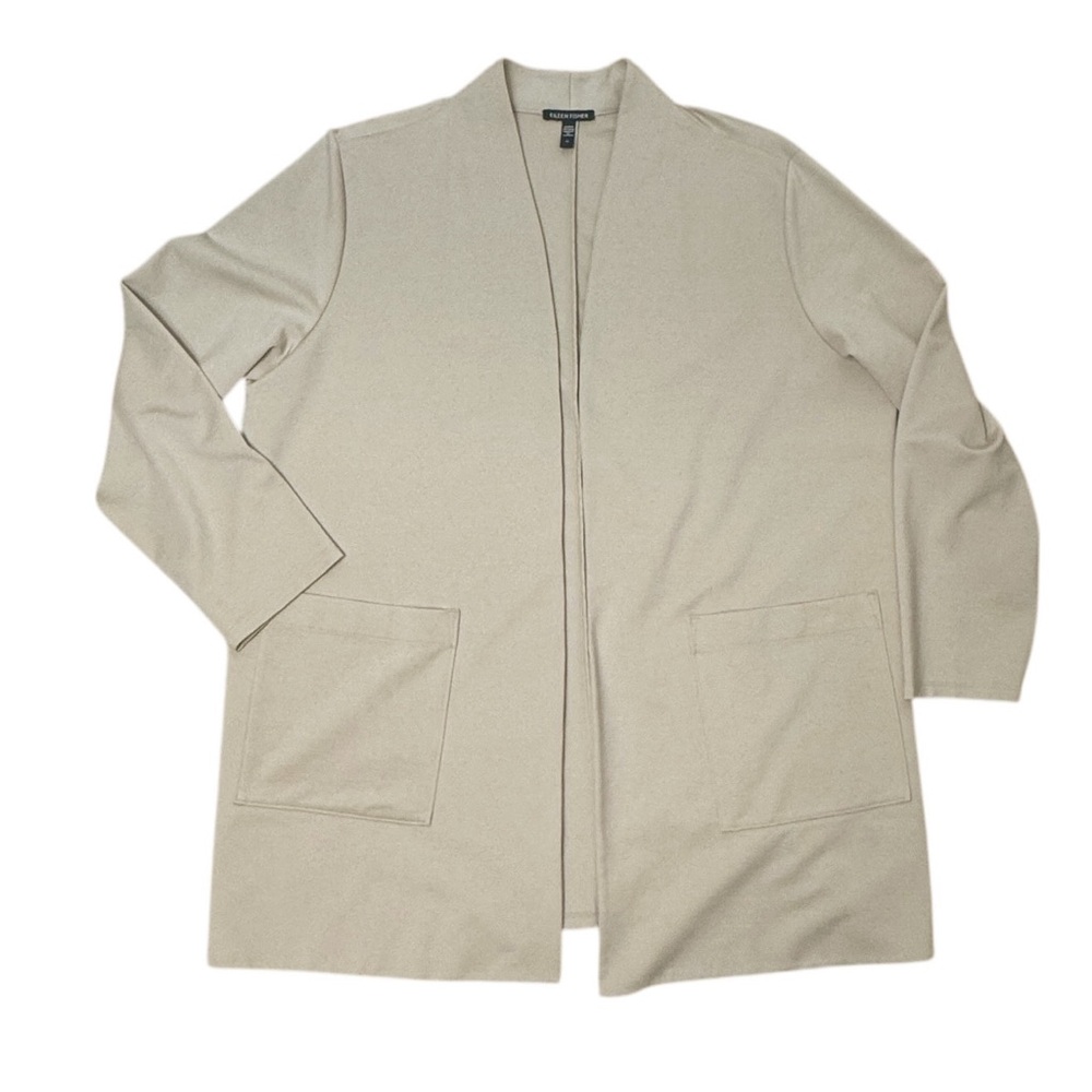 Eileen Fisher Washable Flex Ponte High Collar Jacket Cream Women's 1X - Picture 9 of 15